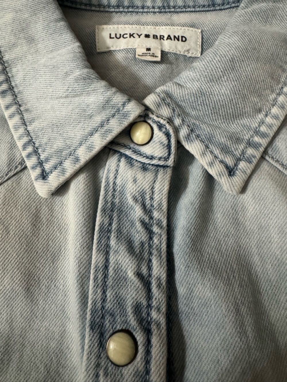 Lucky Brand Light Blue Denim Button-Down Shirt for Women - Picture 2 of 9